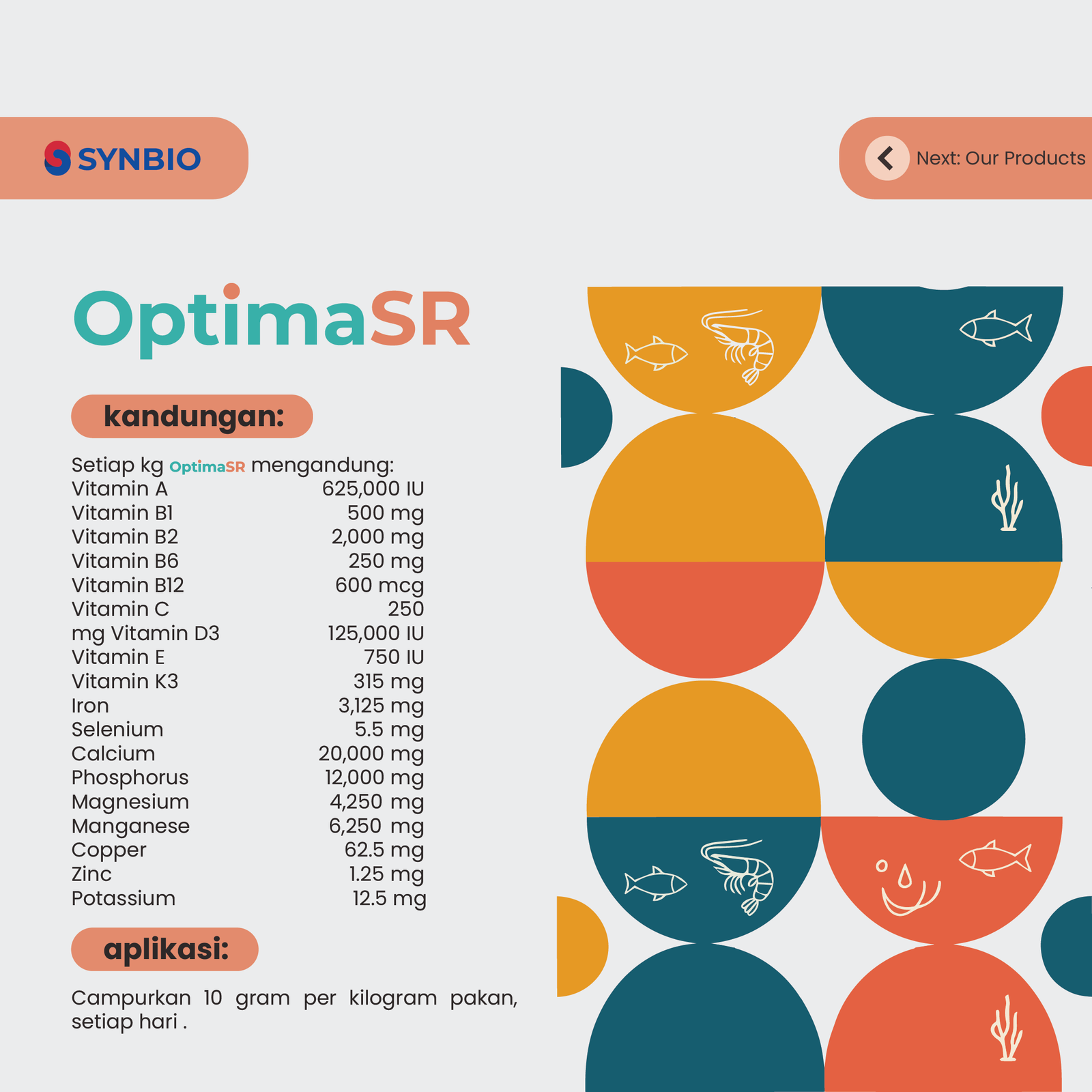 OptimaSR - Multivitamin & Mineral untuk Akuakultur Ikan & Udang, Meningkatkan Pertumbuhan & Ketahanan Imun, Kandungan Vitamin & Mineral Seimbang 1kg - Gambar 5