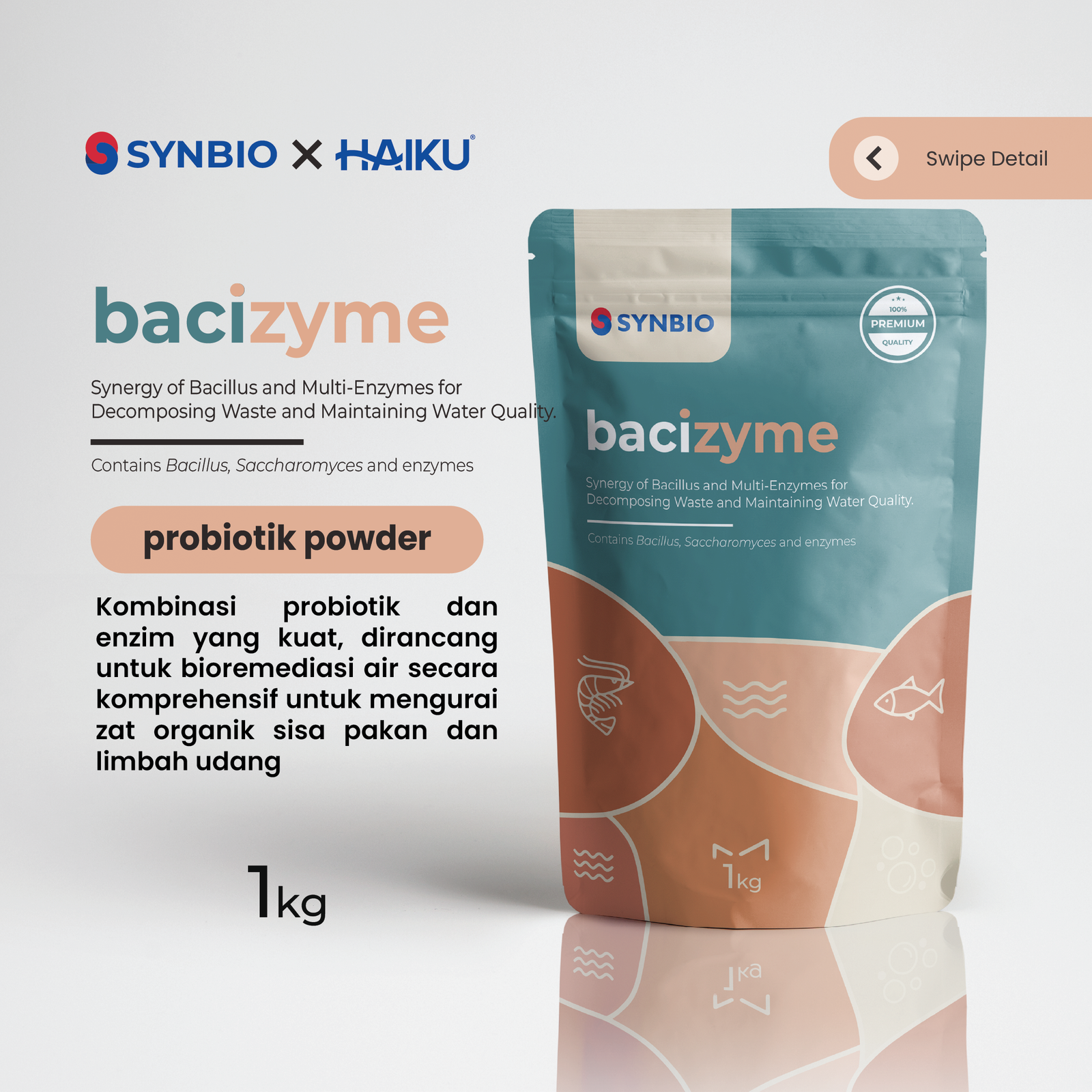 Produk Bacizyme Probiotik Bacillus dan Multi-Enzim Bioremediasi untuk Tambak