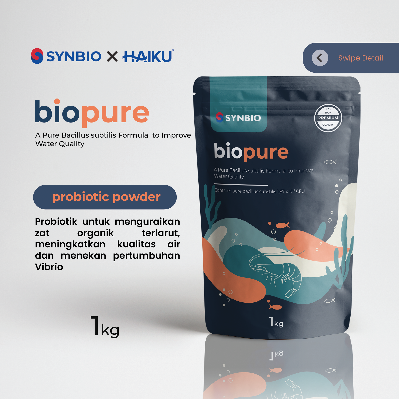 Probiotik Bacillus Subtilis dalam BioPure untuk pengurai limbah tambak