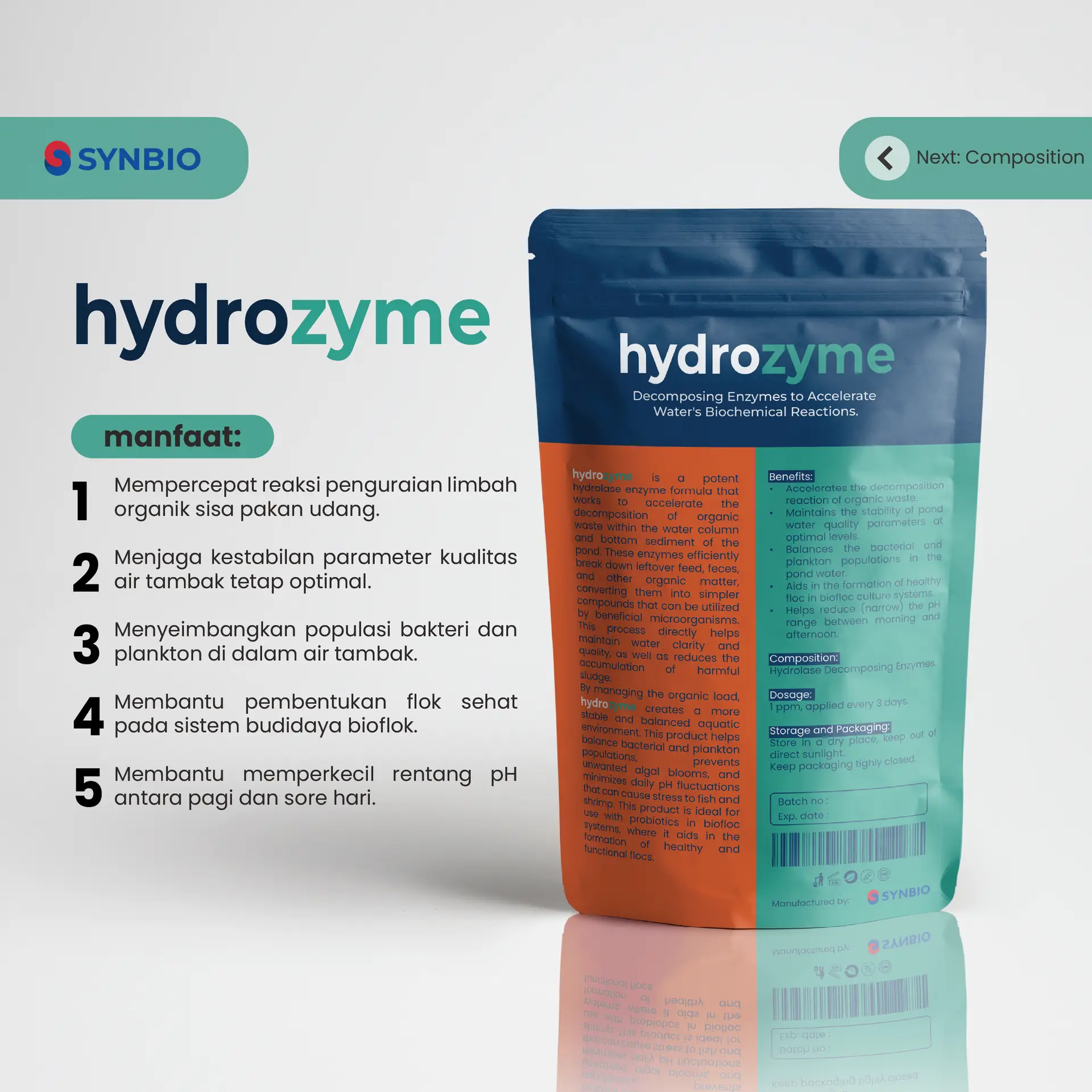 hydrozyme - Enzim Pengurai Limbah Organik di Kolam untuk Mempercepat Dekomposisi dan Meningkatkan Kualitas Air 1 kg - Gambar 2
