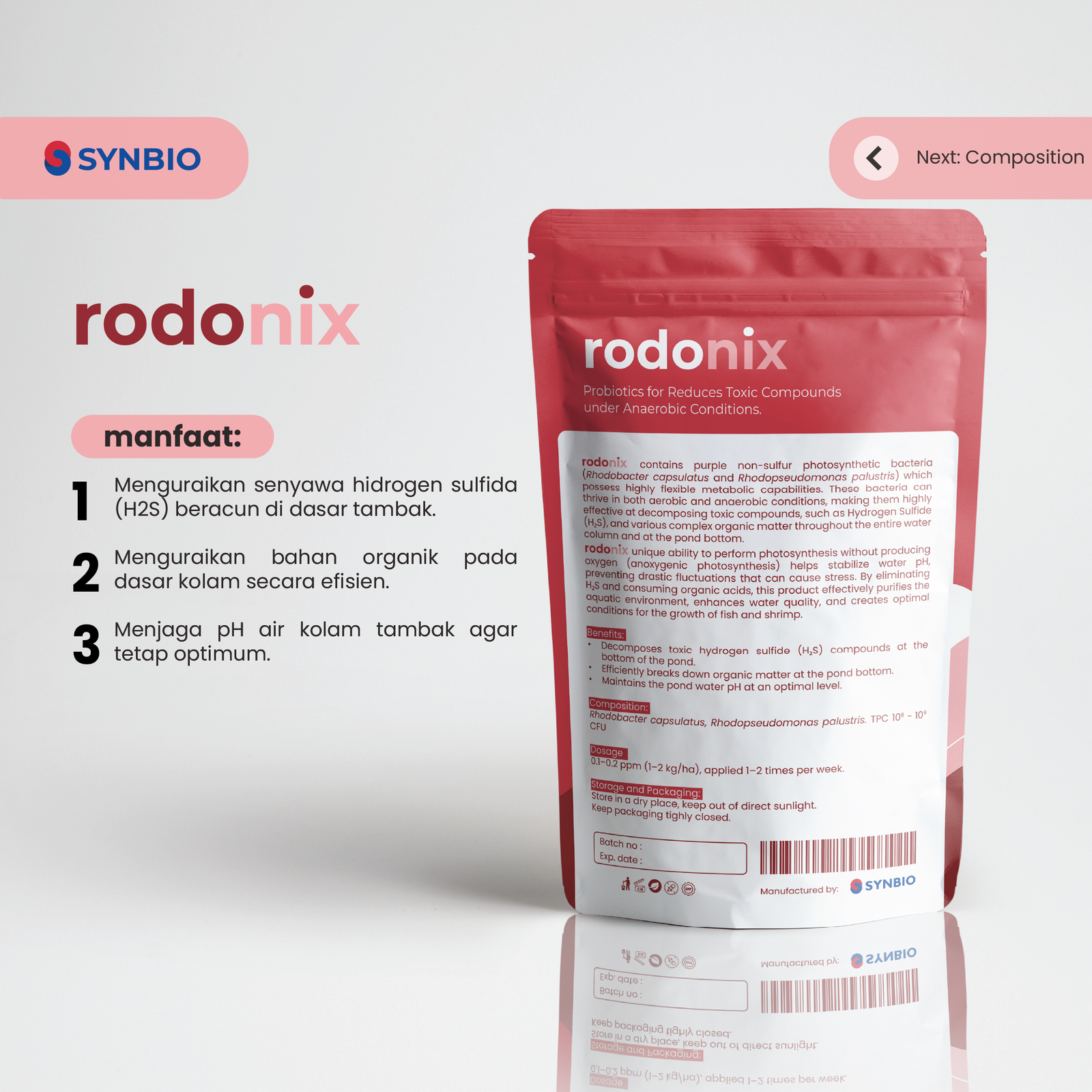 rodonix - Probiotik Rhodobacter Bakteri Fotosintetik Ungu non-Sulfur untuk Mengurai H₂S dan Meningkatkan Kualitas Air Kolam 1kg - Gambar 2